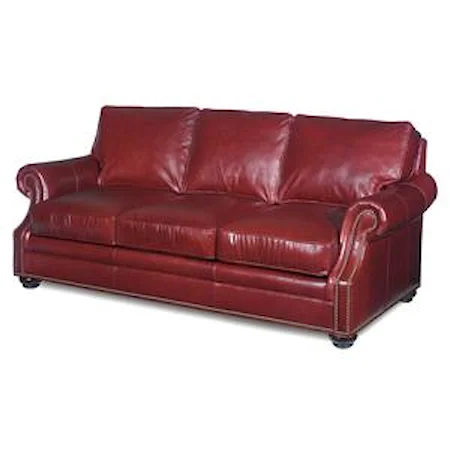 Stationary Sofa with Turned Wood Feet